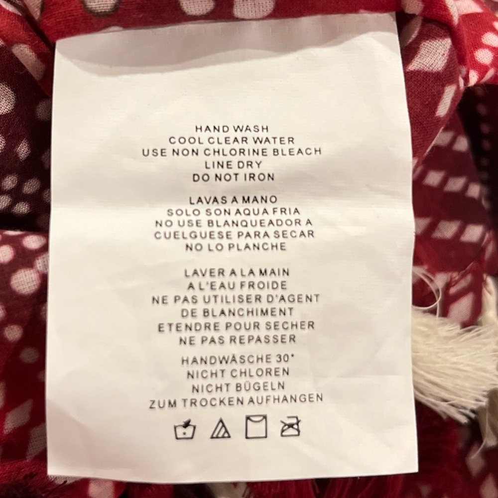 🆕 Miraclesuit Caftan Swimsuit Cover-up Women’s Tassles Cotton Red White Size S - Picture 7 of 9